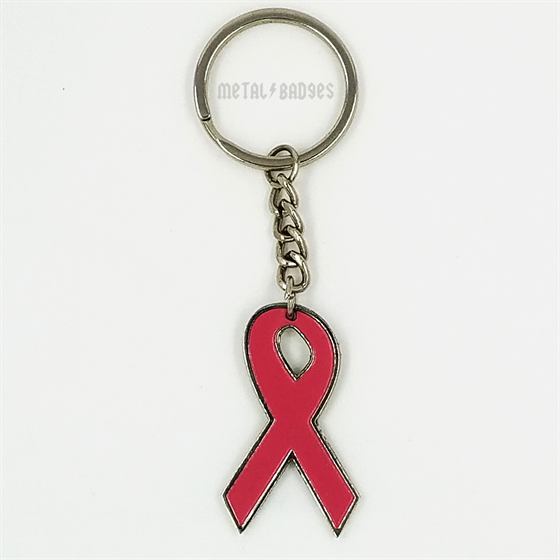 Awareness Ribbon Keychain - Enamel Colour finish Metal Keychains | Metal Badges