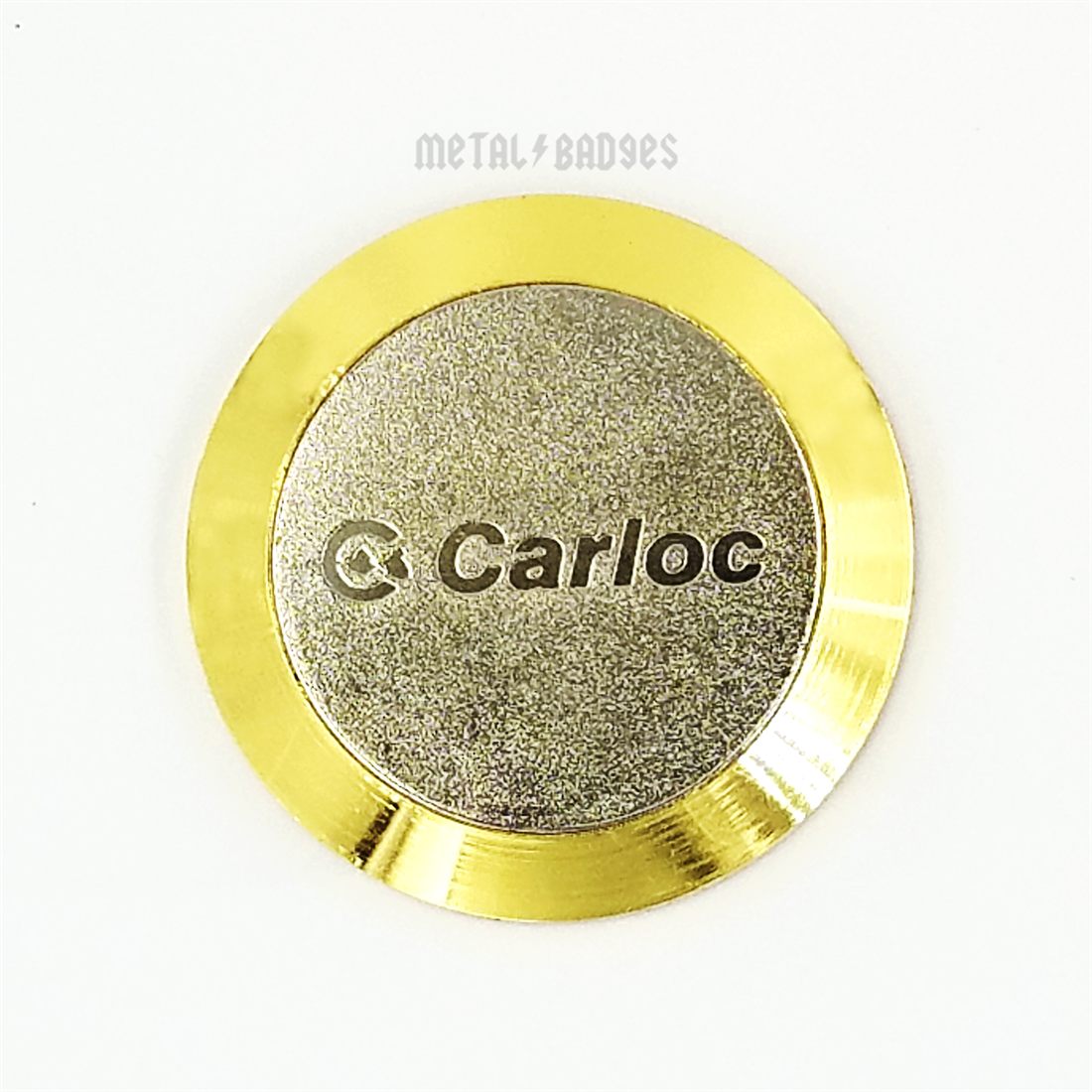 Carloc Magnetic Round Badge - Polished Gold finish, Magnetic Back Badges by Metal Badges