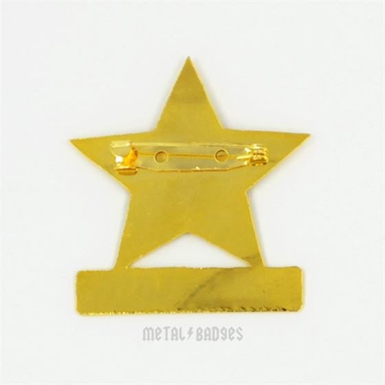 Classic Gold Star Award Badge - Polished Gold finish Medals & Award Badges | Metal Badges