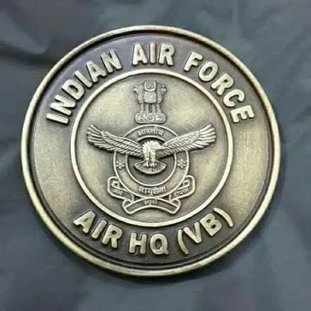 Indian Air Force Badge - Design 01 - Polished Gold finish Defence | Metal Badges