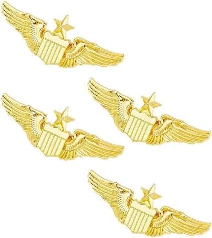 Indian Air Force Badge - Design 18 - Polished Gold finish, Defence by Metal Badges