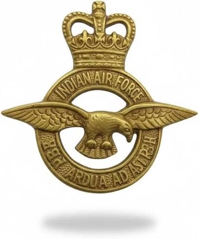 Indian Air Force Badge - Design 21 - Polished Gold finish, Defence by Metal Badges