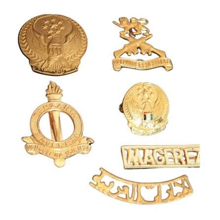 Indian Army Badge - Design 34 - Polished Gold finish, Defence by Metal Badges