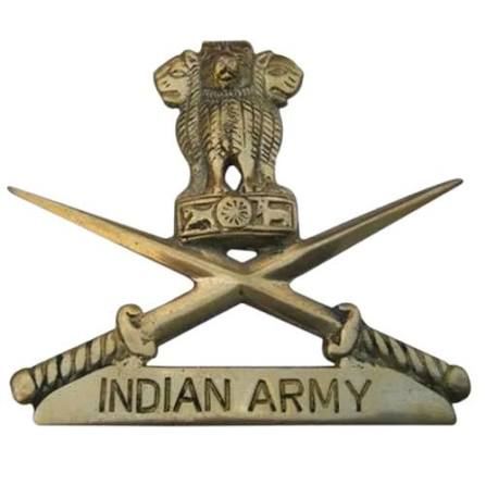 Indian Army Badge - Design 42 - Polished Gold finish Defence | Metal Badges