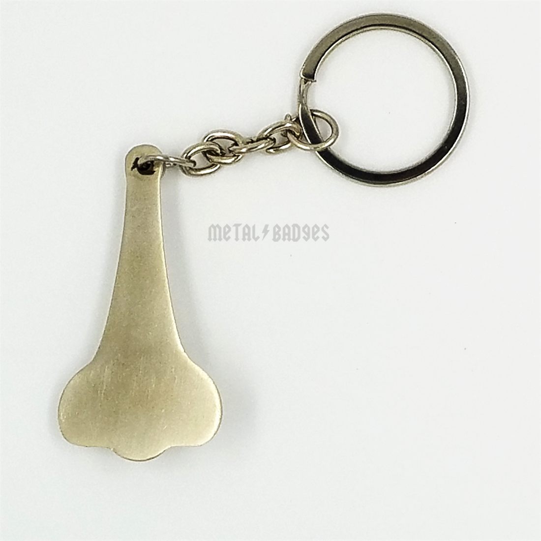 Femur Bone Keychain - Silver/Nickel finish, Metal Keychains by Metal Badges