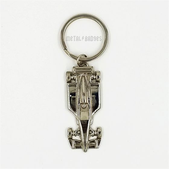 Formula Racing Car Keychain - Chrome finish Metal Keychains | Metal Badges