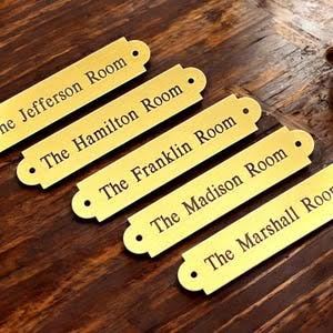 Hotel Name Plate - Design 19 - Brushed Steel finish Hospitality | Metal Badges