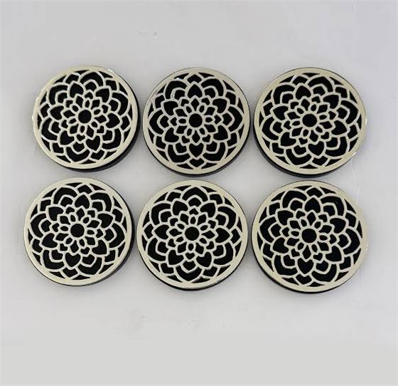 Custom Metal Coaster - Design 30 - Brushed Steel finish Hospitality | Metal Badges