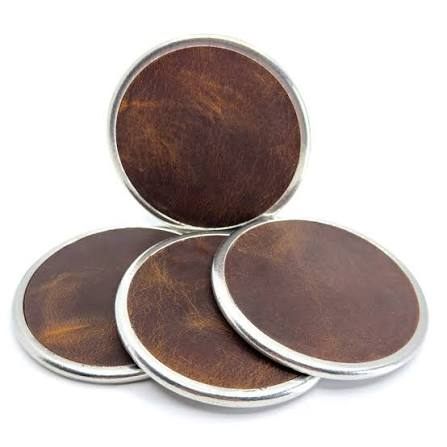 Custom Metal Coaster - Design 31 - Brushed Steel finish, Hospitality by Metal Badges