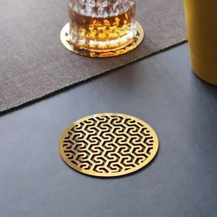 Custom Metal Coaster - Design 33 - Brushed Steel finish Hospitality | Metal Badges
