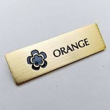Hospitality Name Badge - Design 52 - Brushed Steel finish, Hospitality by Metal Badges
