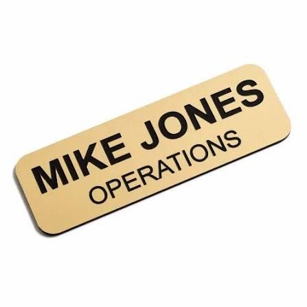 Hospitality Name Badge - Design 54 - Brushed Steel finish, Hospitality by Metal Badges