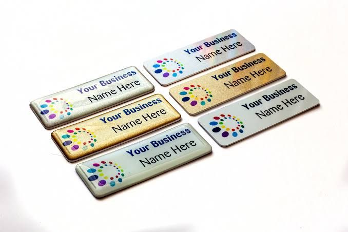 Hospitality Name Badge - Design 64 - Brushed Steel finish, Hospitality by Metal Badges