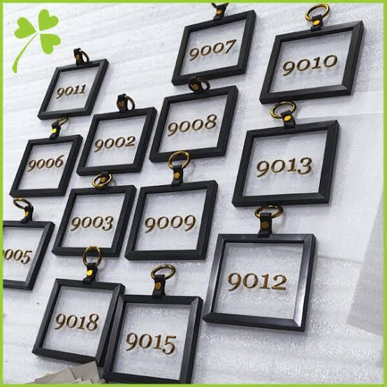 Metal Room Number Plate - Design 66 - Brushed Steel finish, Hospitality by Metal Badges