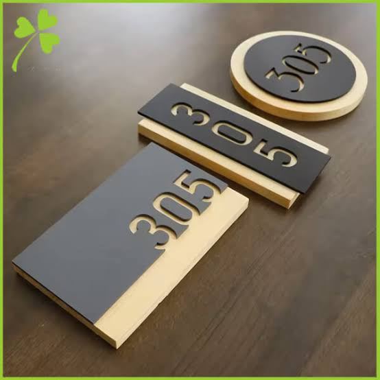 Metal Room Number Plate - Design 73 - Brushed Steel finish Hospitality | Metal Badges