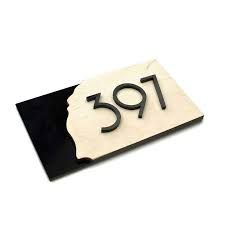 Metal Room Number Plate - Design 75 - Brushed Steel finish, Hospitality by Metal Badges