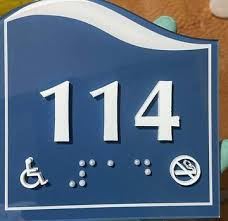 Metal Room Number Plate - Design 82 - Brushed Steel finish Hospitality | Metal Badges