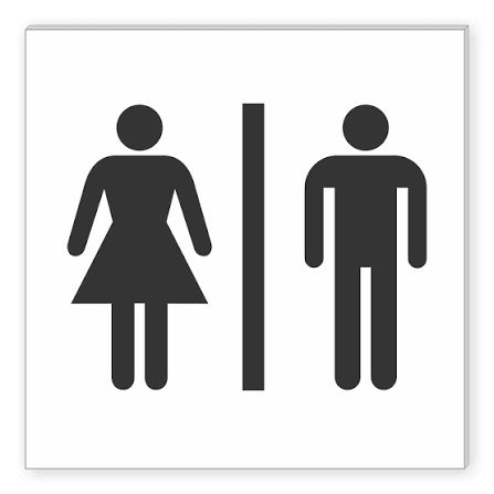 Metal Toilet Sign - Design 102 - Brushed Steel finish, Hospitality by Metal Badges