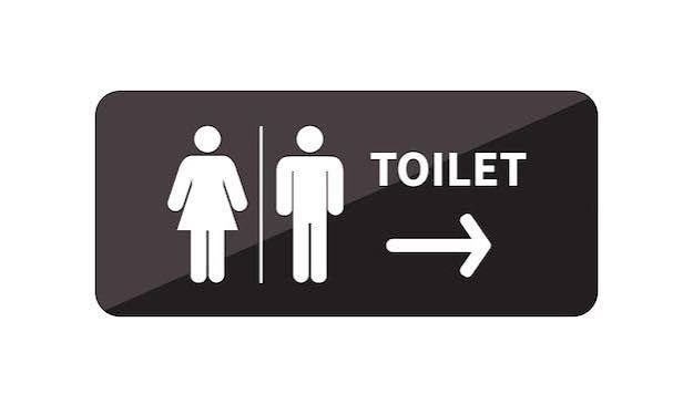 Metal Toilet Sign - Design 90 - Brushed Steel finish, Hospitality by Metal Badges