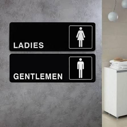 Metal Toilet Sign - Design 91 - Brushed Steel finish, Hospitality by Metal Badges