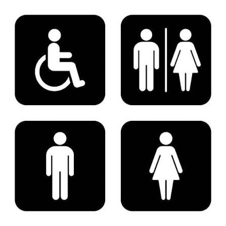 Metal Toilet Sign - Design 99 - Brushed Steel finish, Hospitality by Metal Badges