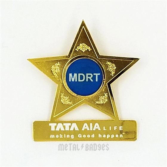 Gold Star Award Badge (MDRT) - Polished Gold finish Medals & Award Badges | Metal Badges