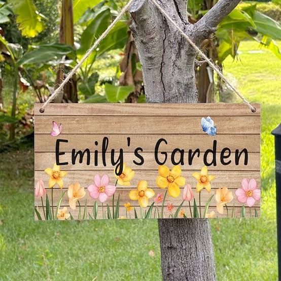 Garden & Door Sign - Design 06 - Brushed Steel finish, Real Estate by Metal Badges