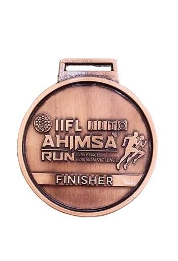 Marathon Finisher Medal - Design 05 - Antique Gold finish, Sports by Metal Badges