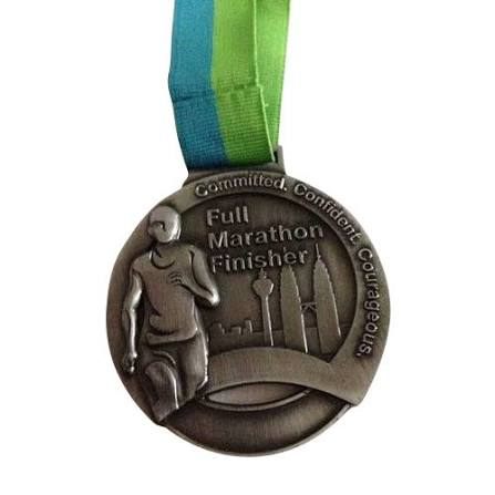 Marathon Finisher Medal - Design 10 - Antique Gold finish, Sports by Metal Badges
