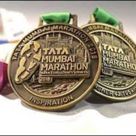 Marathon Finisher Medal - Design 11 - Antique Gold finish, Sports by Metal Badges