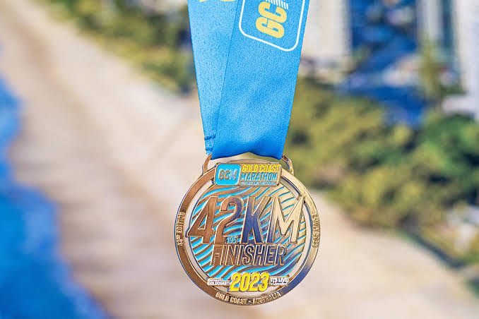 Marathon Finisher Medal - Design 13 - Antique Gold finish, Sports by Metal Badges