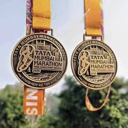 Marathon Finisher Medal - Design 17 - Antique Gold finish, Sports by Metal Badges