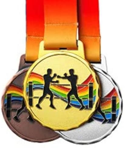 Medal & Medallion - Design 18 - Antique Gold finish, Sports by Metal Badges