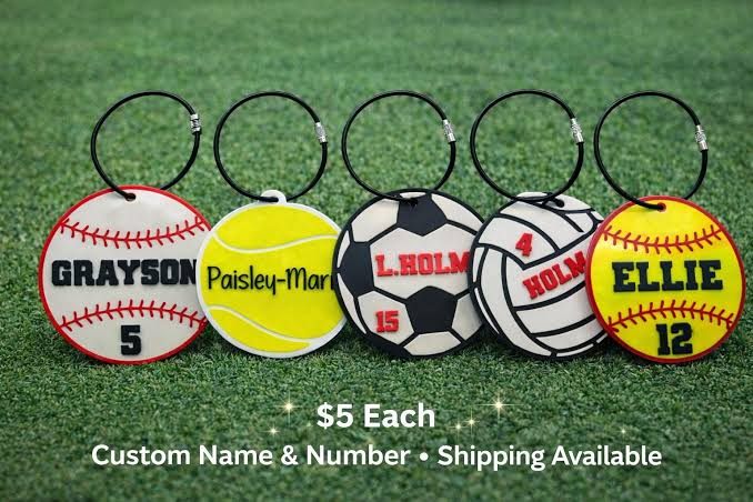Player Name Badge - Design 33 - Antique Gold finish, Sports by Metal Badges