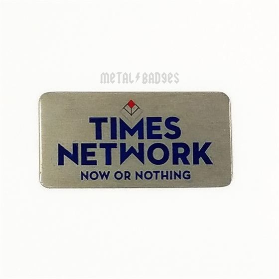 Times Network Brushed Steel Badge - Brushed Steel finish Corporate Logo Badges | Metal Badges