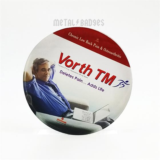 Vorth TM Round Button Badge - Printed finish Button Badges | Metal Badges